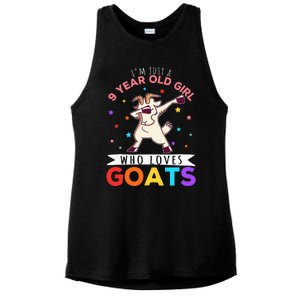 I'm Just A 9 Year Old Girl Who Loves Goats Goat Girl Ladies PosiCharge Tri-Blend Wicking Tank