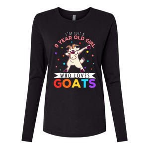 I'm Just A 9 Year Old Girl Who Loves Goats Goat Girl Womens Cotton Relaxed Long Sleeve T-Shirt