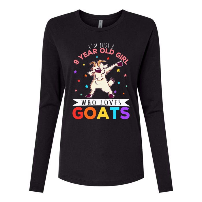 I'm Just A 9 Year Old Girl Who Loves Goats Goat Girl Womens Cotton Relaxed Long Sleeve T-Shirt