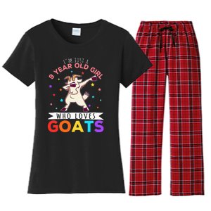 I'm Just A 9 Year Old Girl Who Loves Goats Goat Girl Women's Flannel Pajama Set