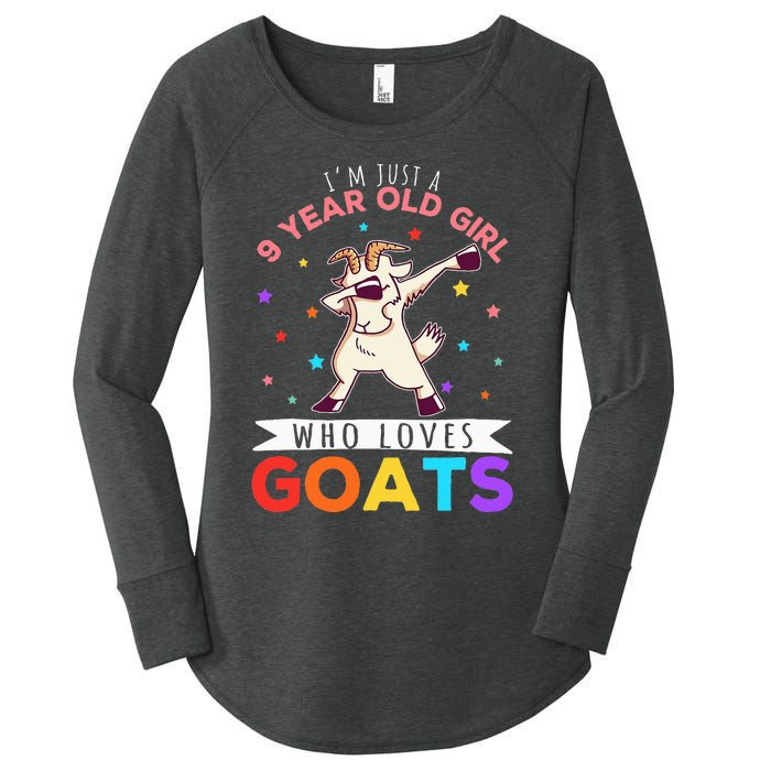 I'm Just A 9 Year Old Girl Who Loves Goats Goat Girl Women's Perfect Tri Tunic Long Sleeve Shirt