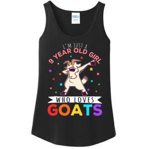 I'm Just A 9 Year Old Girl Who Loves Goats Goat Girl Ladies Essential Tank