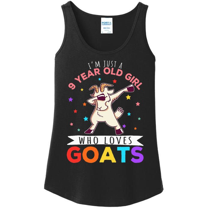 I'm Just A 9 Year Old Girl Who Loves Goats Goat Girl Ladies Essential Tank