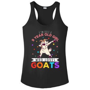 I'm Just A 9 Year Old Girl Who Loves Goats Goat Girl Ladies PosiCharge Competitor Racerback Tank