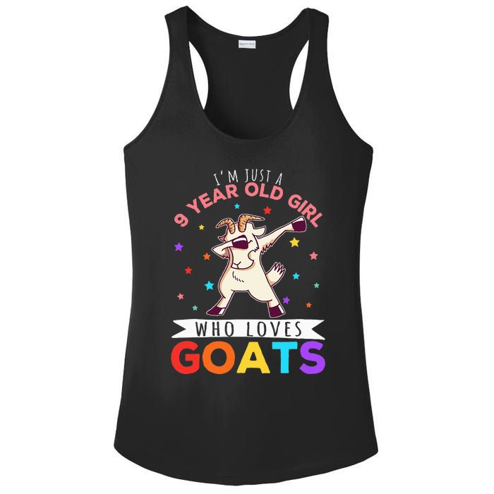 I'm Just A 9 Year Old Girl Who Loves Goats Goat Girl Ladies PosiCharge Competitor Racerback Tank