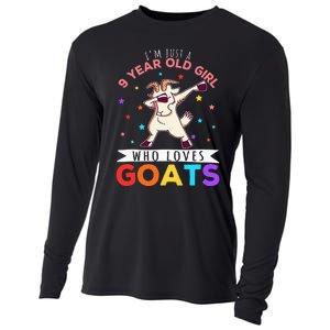 I'm Just A 9 Year Old Girl Who Loves Goats Goat Girl Cooling Performance Long Sleeve Crew