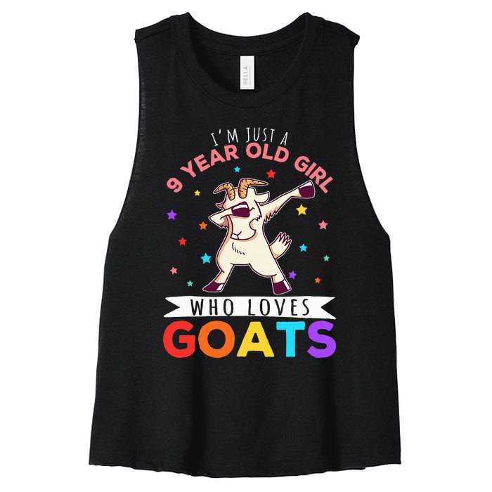 I'm Just A 9 Year Old Girl Who Loves Goats Goat Girl Women's Racerback Cropped Tank