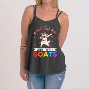 I'm Just A 9 Year Old Girl Who Loves Goats Goat Girl Women's Strappy Tank