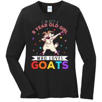 I'm Just A 9 Year Old Girl Who Loves Goats Goat Girl Ladies Long Sleeve Shirt