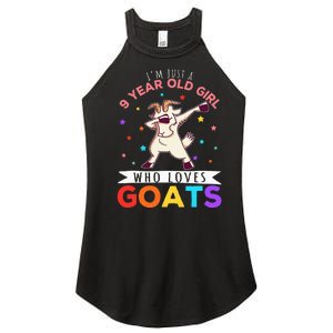 I'm Just A 9 Year Old Girl Who Loves Goats Goat Girl Women's Perfect Tri Rocker Tank