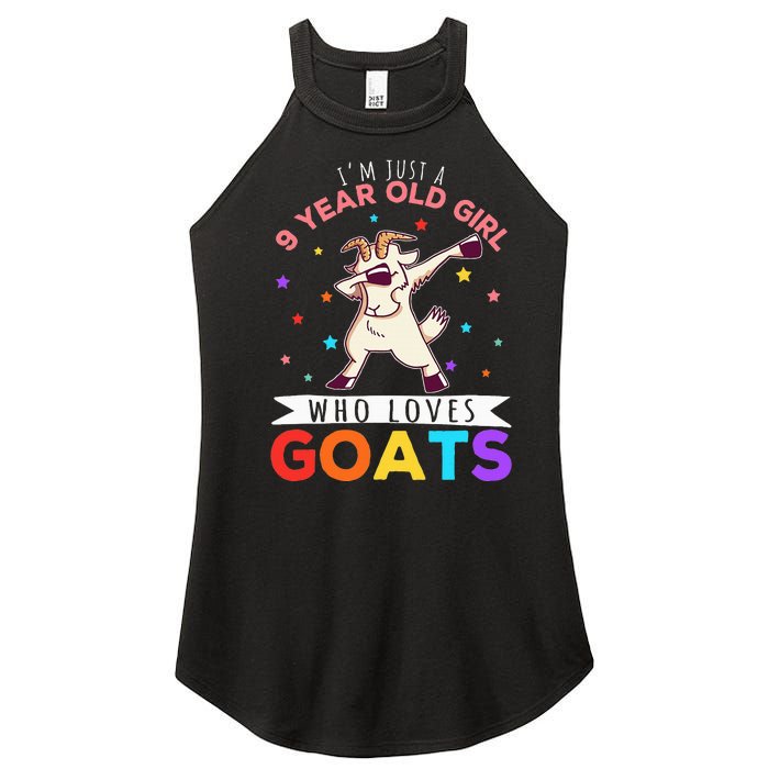 I'm Just A 9 Year Old Girl Who Loves Goats Goat Girl Women's Perfect Tri Rocker Tank