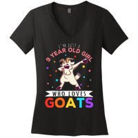 I'm Just A 9 Year Old Girl Who Loves Goats Goat Girl Women's V-Neck T-Shirt