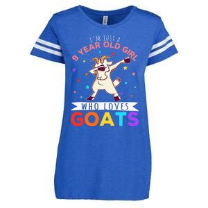 I'm Just A 9 Year Old Girl Who Loves Goats Goat Girl Enza Ladies Jersey Football T-Shirt