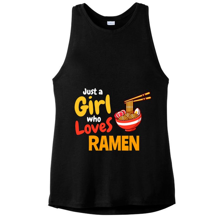 IM Just A Girl Who Loves Ra Cute Noodle Foodie Ladies PosiCharge Tri-Blend Wicking Tank