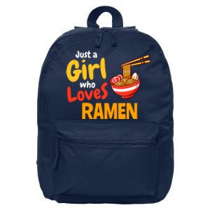 IM Just A Girl Who Loves Ra Cute Noodle Foodie 16 in Basic Backpack