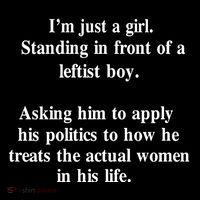 IM Just A Girl Standing In Front Of A Leftist Tall T-Shirt
