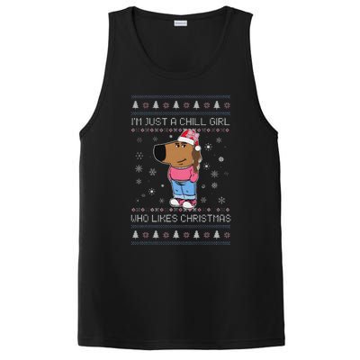 Im Just A Chill Girl Who Likes Xmas Ugly Sweater PosiCharge Competitor Tank