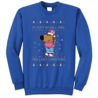 Im Just A Chill Girl Who Likes Xmas Ugly Sweater Tall Sweatshirt