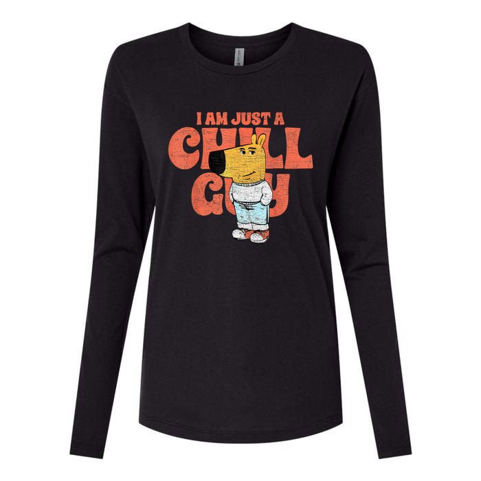 IM Just A Chill Guy Funny Meme Womens Cotton Relaxed Long Sleeve T-Shirt