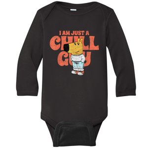 IM Just A Chill Guy Funny Meme Baby Long Sleeve Bodysuit