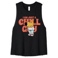 IM Just A Chill Guy Funny Meme Women's Racerback Cropped Tank