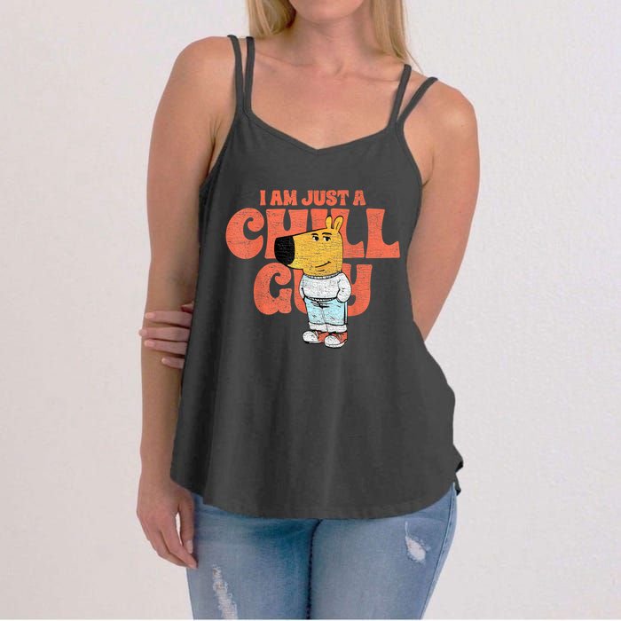 IM Just A Chill Guy Funny Meme Women's Strappy Tank