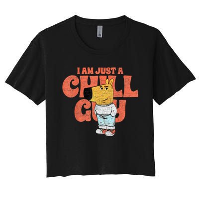 IM Just A Chill Guy Funny Meme Women's Crop Top Tee