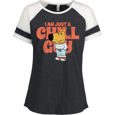 IM Just A Chill Guy Funny Meme Enza Ladies Jersey Colorblock Tee