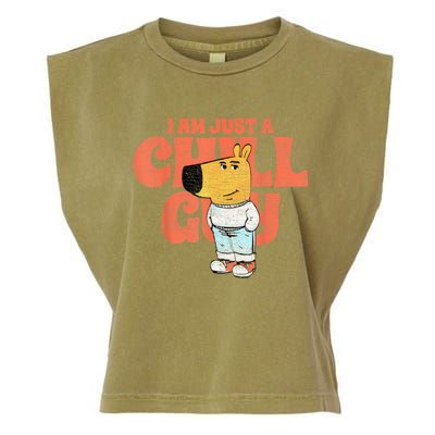 IM Just A Chill Guy Funny Meme Garment-Dyed Women's Muscle Tee