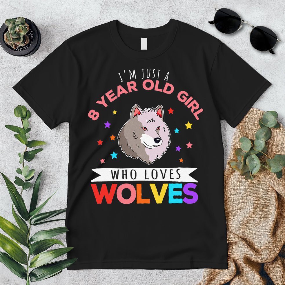 I'm Just A 8 Year Old Who Loves Wolves Wolf Lover Premium T-Shirt