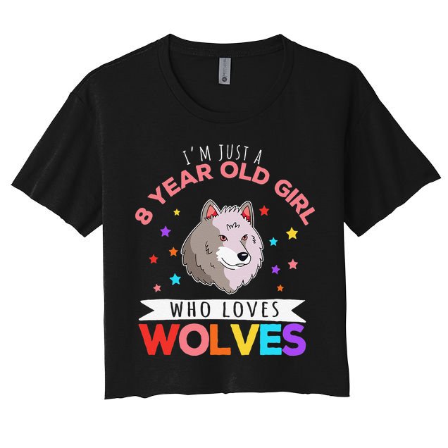 I'm Just A 8 Year Old Who Loves Wolves Wolf Lover Crop Top