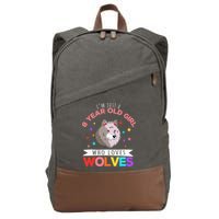 I'm Just A 8 Year Old Who Loves Wolves Wolf Lover Cotton Canvas Backpack