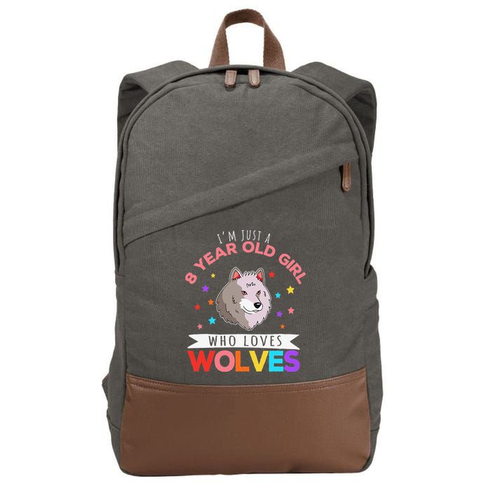 I'm Just A 8 Year Old Who Loves Wolves Wolf Lover Cotton Canvas Backpack