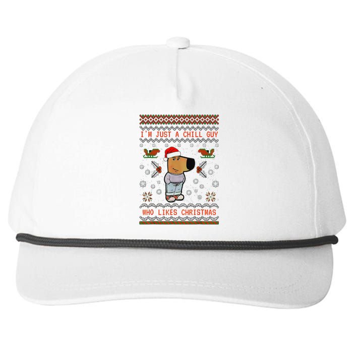 IM Just A Chill Guy Who Likes Christmas Gift Snapback Five-Panel Rope Hat