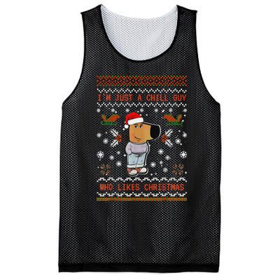 IM Just A Chill Guy Who Likes Christmas Gift Mesh Reversible Basketball Jersey Tank