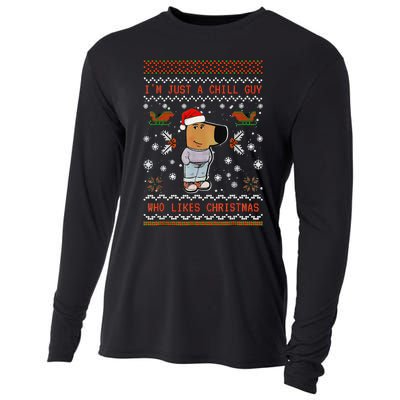 IM Just A Chill Guy Who Likes Christmas Gift Cooling Performance Long Sleeve Crew