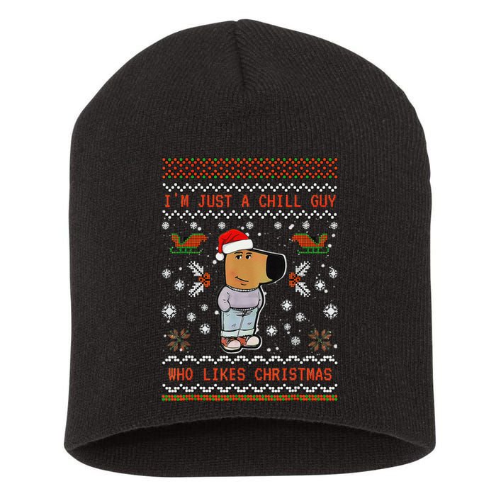 IM Just A Chill Guy Who Likes Christmas Gift Short Acrylic Beanie