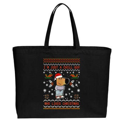 IM Just A Chill Guy Who Likes Christmas Gift Cotton Canvas Jumbo Tote