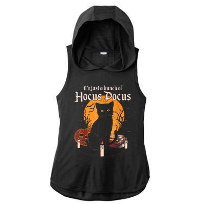 It's Just A Bunch Of Hocus Pocus Funny Halloween Black Cat Ladies PosiCharge Tri-Blend Wicking Draft Hoodie Tank