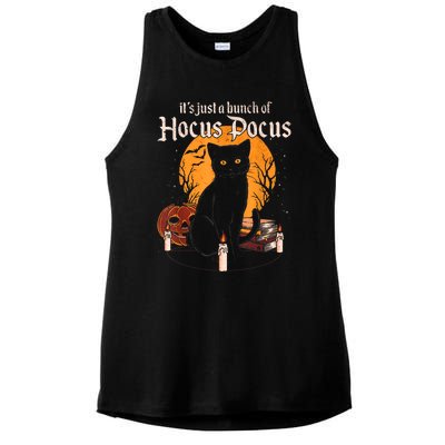 It's Just A Bunch Of Hocus Pocus Funny Halloween Black Cat Ladies PosiCharge Tri-Blend Wicking Tank