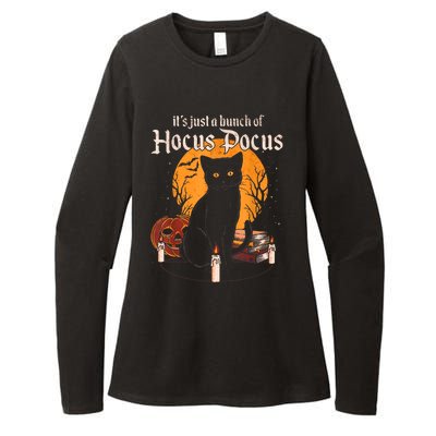 It's Just A Bunch Of Hocus Pocus Funny Halloween Black Cat Womens CVC Long Sleeve Shirt