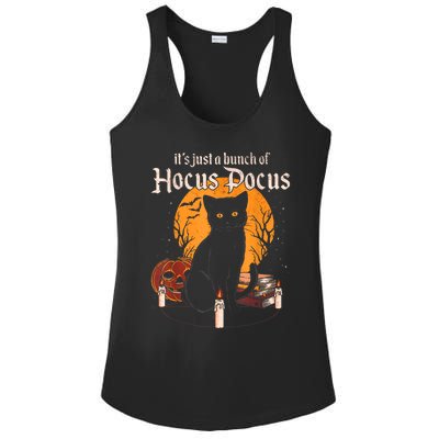 It's Just A Bunch Of Hocus Pocus Funny Halloween Black Cat Ladies PosiCharge Competitor Racerback Tank