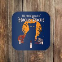 It's Just A Bunch Of Hocus Pocus Funny Halloween Black Cat Coaster