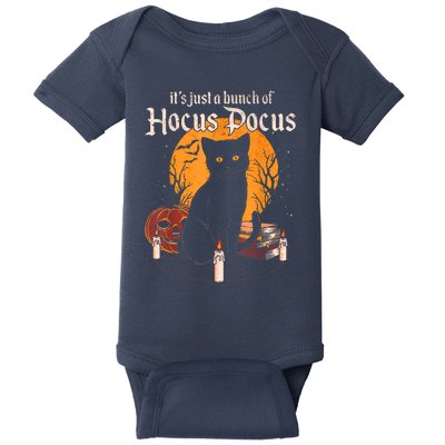 It's Just A Bunch Of Hocus Pocus Funny Halloween Black Cat Baby Bodysuit