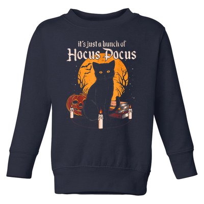 It's Just A Bunch Of Hocus Pocus Funny Halloween Black Cat Toddler Sweatshirt