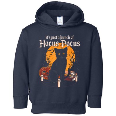 It's Just A Bunch Of Hocus Pocus Funny Halloween Black Cat Toddler Hoodie