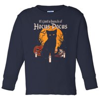 It's Just A Bunch Of Hocus Pocus Funny Halloween Black Cat Toddler Long Sleeve Shirt