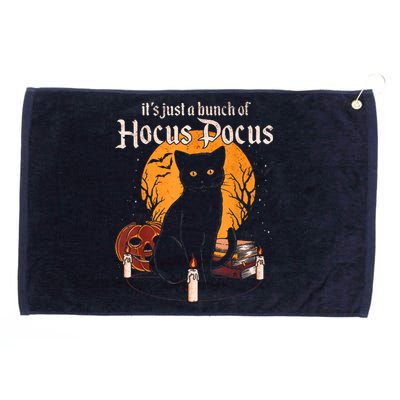 It's Just A Bunch Of Hocus Pocus Funny Halloween Black Cat Grommeted Golf Towel