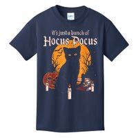 It's Just A Bunch Of Hocus Pocus Funny Halloween Black Cat Kids T-Shirt