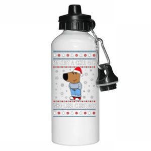 IM Just A Chill Guy Who Likes Christmas Ugly Sweater Gift Aluminum Water Bottle